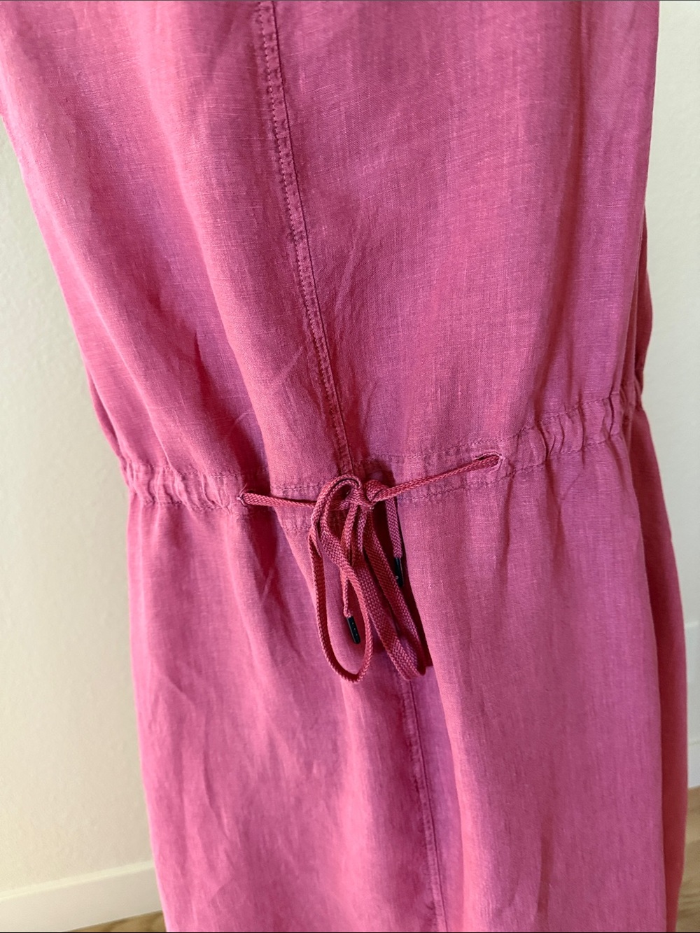 OSKA Maxi Clay Red Women's Linen Dress - Signature Style - Picture 5 of 14